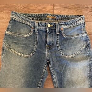 Hudson Low Rise Boot Cut Blue Jeans with stretch